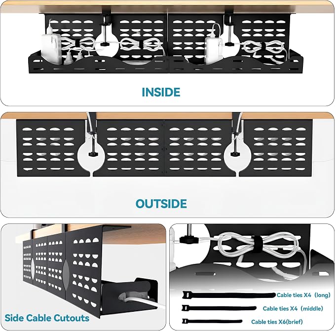 Under Desk Cable Management Tray, Expandable Metal Organizer - Image 6