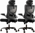 Marsail Ergonomic Office Chair with 3D Armrests, Pack of 2 | Office Desk Chair with High Back Mesh, Adjustable Lumbar Support, Rolling Work Swivel Task Chairs with Wheel, Headrest, home by Marsail