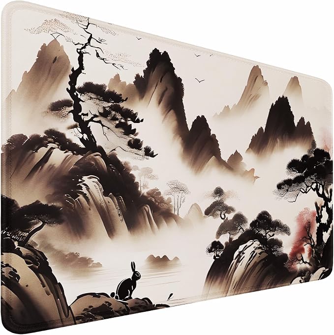 Mousepad, 31.5x15.7 inch Large Extended Gaming Computer Keyboard Mouse Mat, Water Resist Non-Slip Mousepad Rubber Base Long XXL Mouse Pad for Work & Gaming, Office & Home, Landscape Painting by Naukay