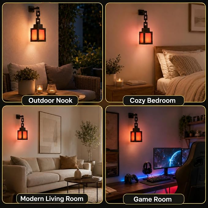 Pixelated Lantern RGB Night Light, 16 Color Rechargeable LED Wall Lamp with Remote, Secure Screw Mount, Block Style Hanging Lantern Decor for Game Room, Bedroom, Desk & Gaming Setup - Image 7