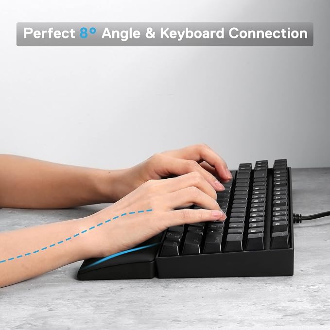 Redragon P036 Meteor M Computer Keyboard Wrist Rest Pad, Ergonomic Soft Memory Foam Wrist Support w/Anti-Slip Rubber Base, 80% 87 Keys TKL Size 14.13 x 2.87 in, 0.78 inch (20mm) Height, Black - Image 8