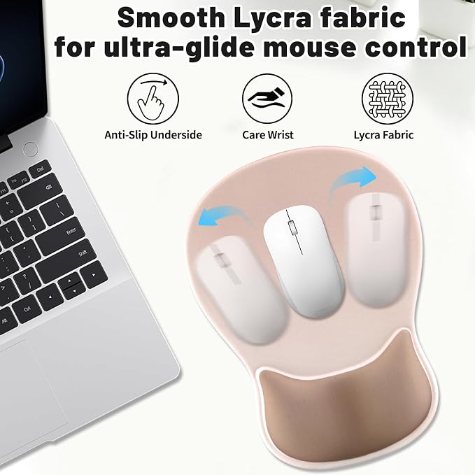 Ergonomic Mouse Pad with Wrist Rest - Gel Wrist Support Mousepad with Non-Slip PU Base for Computer, Laptop, Office & Home - Image 2