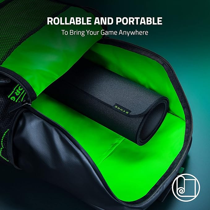 Razer Strider Hybrid Mouse Mat, Soft Base & Smooth Glide, Portable, XXL | Firm Gliding Surface, Anti-Slip Base, Rollable, Anti-Fraying Stitched Edges, Water-Resistant - Image 4