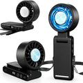 Handheld Portable Turbo Fan with Ice Cooling,5 Speed Rechargeable LED Display Foldable Hand Held Personal Clip/Neck/Waist Fan,180°& 360° Adjustable,Pocket Mini Fan for Outdoor/Home/Office (Black) by Ciaien