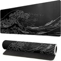 Brecoy Japanese Sea Wave Large Mouse Pad, Anime Black Gaming, Extended Kanagawa Mat Desk Pad, 3mm Thick Long Non-Slip Rubber Base Mice Pad, 31.5 X 11.8 Inch by Unknown