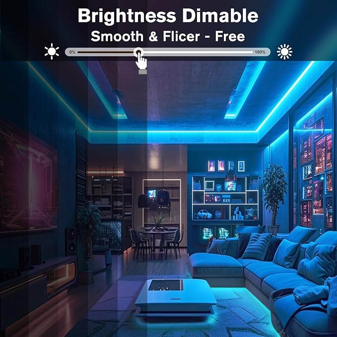 EMITEVER RGB COB Strip Light Kit 16.4ft,3150LEDs,Dimmable Color Changing - Image 8