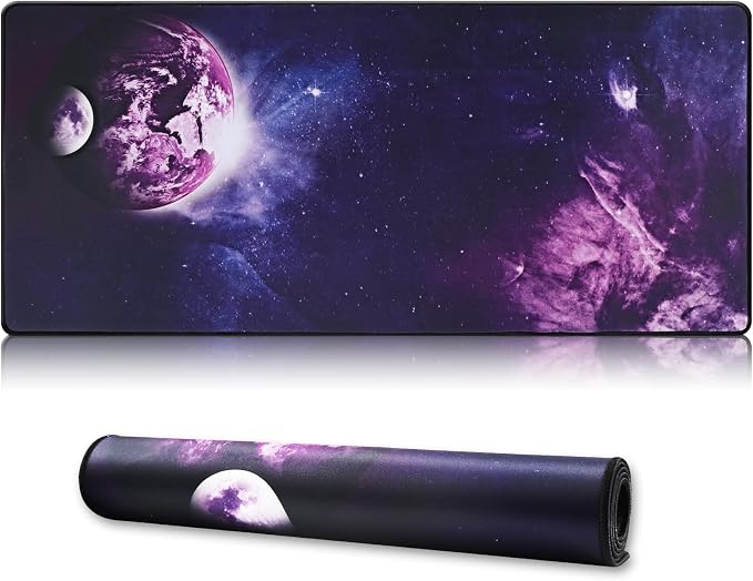 XXL Professional Large Mouse Pad & Computer Game Mouse Mat (35.4x15.7x0.1IN, Sky Planet) by Cmhoo