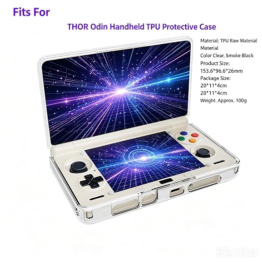 Transparent Flip TPU Handheld Console Case, Compatible with AYN Thor Dual Screen Game Device, Shockproof Anti-Scratch Protective Shell, Portable Full Cover For Travel Gaming Storage (Transparent) - Image 2