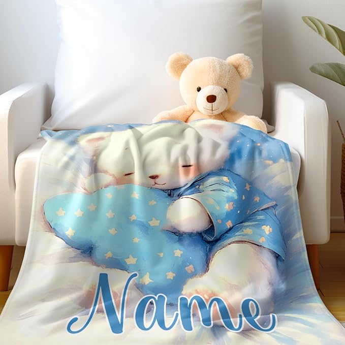 Ship Next Day, Custom Name Blanket - Printed in USA, Personalized Baby Blankets for Girls, Baby Blanket with Name, Ultra-Soft Cozy Fleece Blankets, Gifts for Boys & Girls Kids Teen Girl New Mom - Image 2