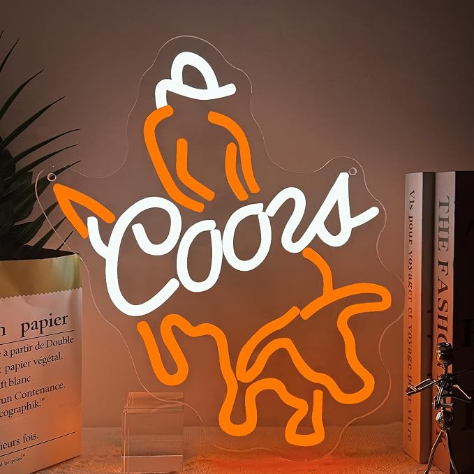 Crs LIGHT Neon Sign,Western Cowboy LED Neon Lights for Wall Decor Beer Rodeo Signs for Man Cave Home Bar Beer Club Pub Bistro Dimmable USB Powered(13.8"*11.8") - Image 7