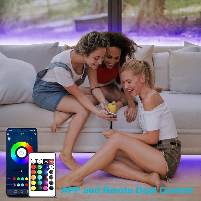 dalattin Led Lights for Bedroom 130ft (2 Rolls of 65.6ft), Led Strip Lights with Remote & App Control, LED Light Strips for Decorative Purposes - Image 3