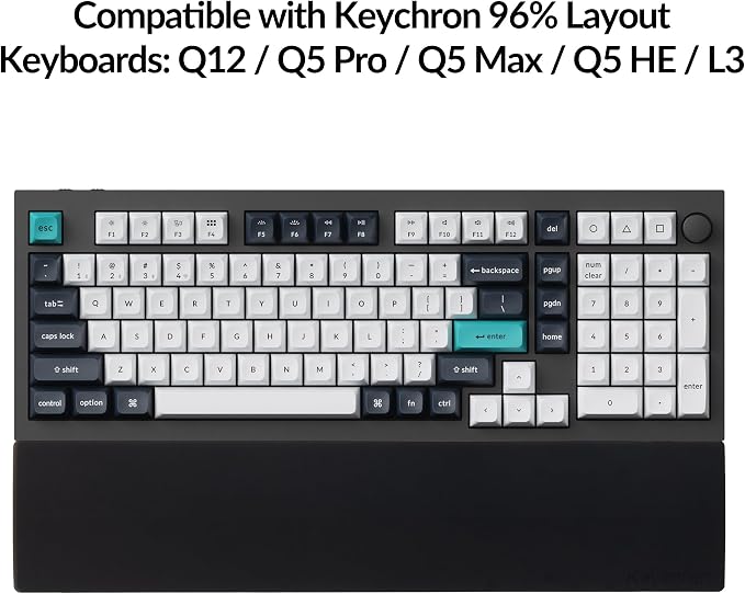 Ergonomic Silicone Wrist Rest for Keychron Q12 / Q5 Pro / Q5 Max / Q5 HE / L3,16.06" Honeycomb Non-Slip Palm Rest, 96% Full-Sized Mechanical Keyboards Support with Typing Pain Relief - Image 2