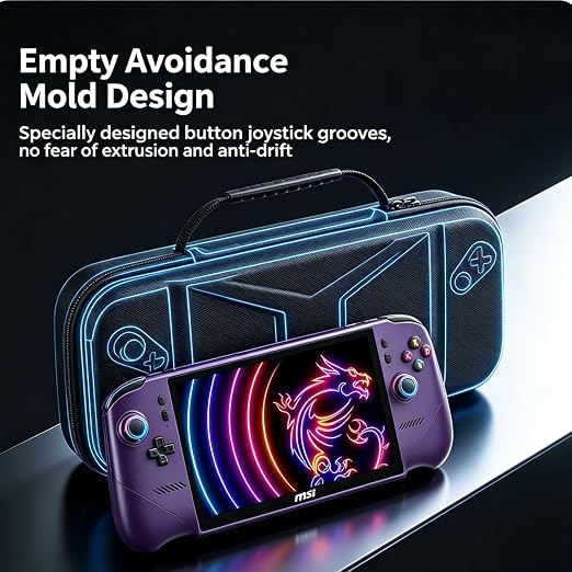 EVA Carrying Case for MSI Claw 8 EX AI+ Handheld Console, Shockproof Travel Bag with Joystick Protection, Hard Shell Storage Pouch for Gaming Accessories - Image 2