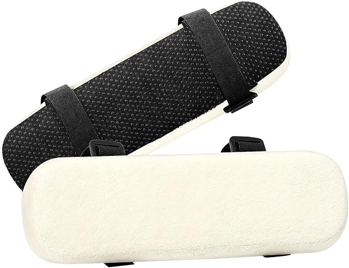 MOSISO Chair Armrest Pads, Home/Office Chair Arm Rest Covers, Beige | 2 Pack Memory Foam Comfy Computer Gaming Elbow Cushion, Removable Washable Elbow, Support Forearm Pressure Relief by MOSISO