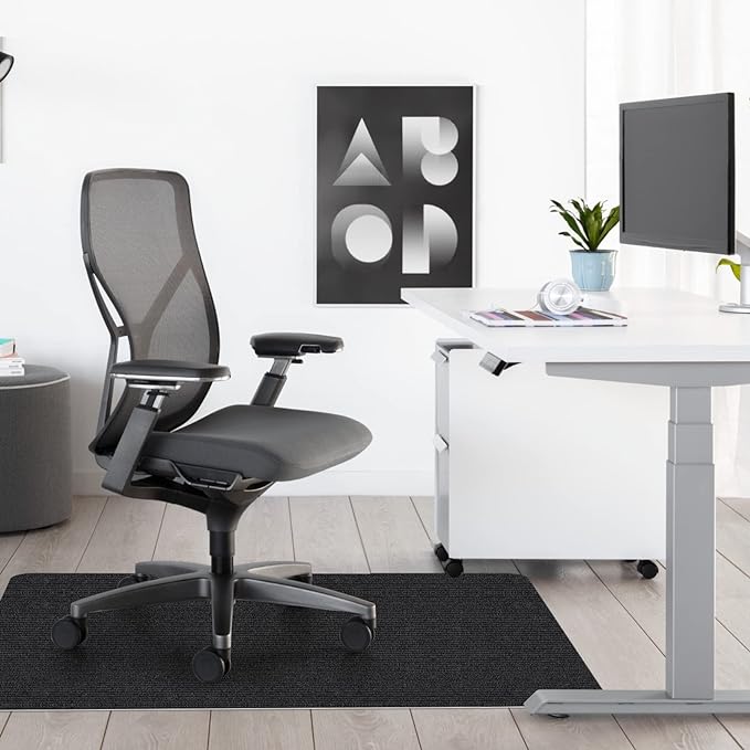 Sycoodeal Office Chair Mat for Hardwood Floor,Office Computer Gaming Chair Mat for Tile Floor,Large Floor Protector Rug,Anti-Slip,Easy to Clean,Pure Black(48"x36") - Image 5