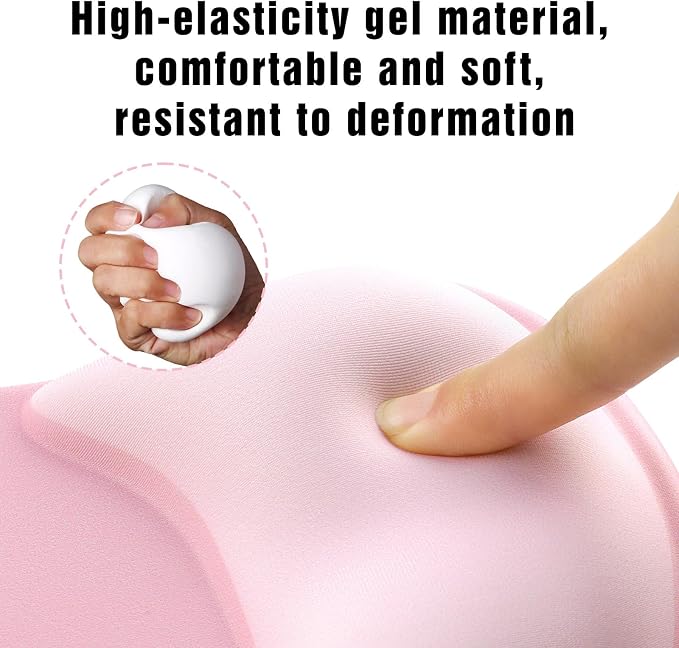 Ergonomic Mouse Pad with Wrist Rest - Gel Wrist Support Mousepad with Non-Slip PU Base for Computer, Laptop, Office & Home - Image 4
