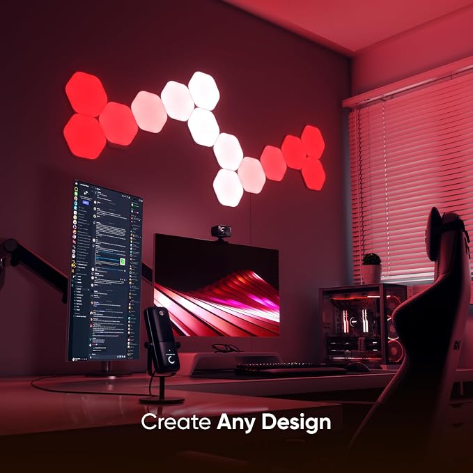 Nanoleaf Shapes Hexagon Lights, Smart RGBW LED Wall Light Panels, 7PK - Image 3