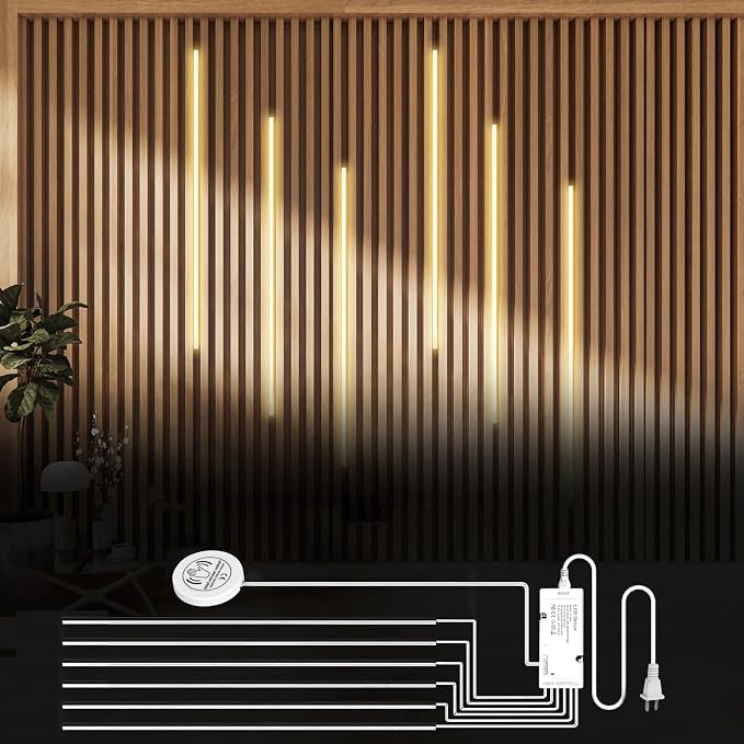 Dimmable LED Recessed Lighting for Acoustic Panel Cuttable Soft 3000K COB Strip Light with Touch Sensor for Wood Accent Groove Slat Wall Panel, Themed Space, Gym, Movie Music Gaming Room Decoration by Copgge