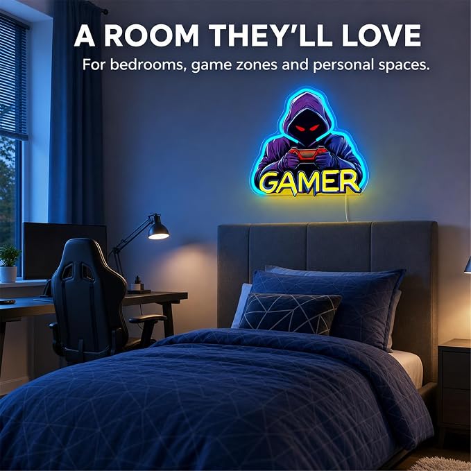 Gamer Neon Sign, UV Printed Gaming LED Neon Light Sign for Gamer Room Decor - Image 6