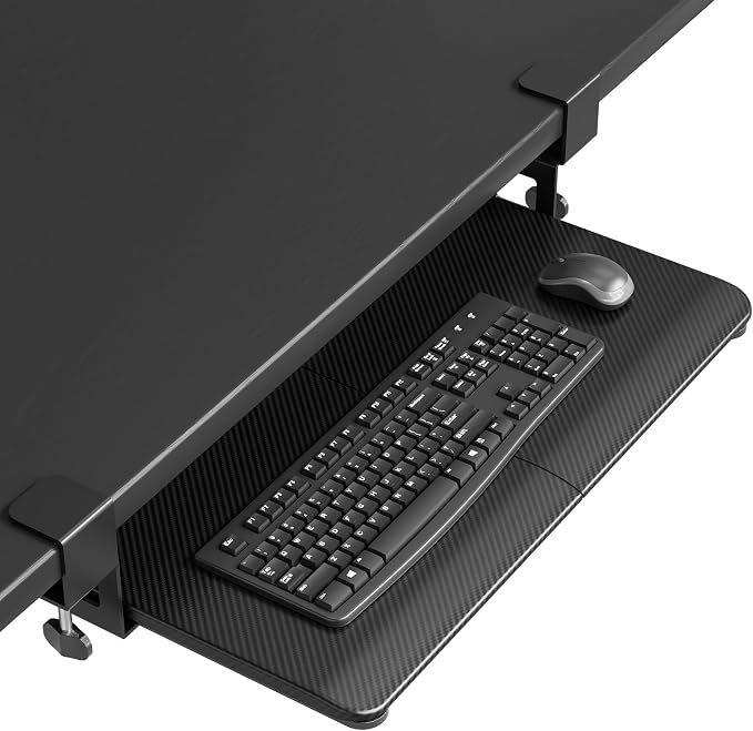BONTEC Under Desk Keyboard Tray, Pull-Out Keyboard & Mouse Platform by BONTEC