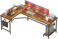 Mericonia 67 inch L Shaped Desk with CPU Stand, Large Corner Gaming Desk | Simple Computer Desk with 2 Hooks, Office Table for Home Bedroom Study Work Writing, Brown by MERICONIA