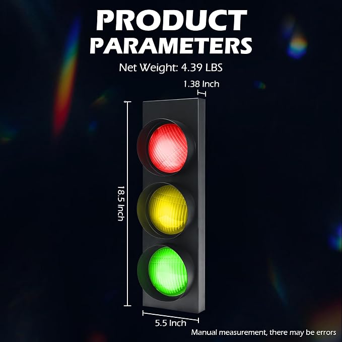 KZU Traffic Light Lamp Decoration On Wall, LED Lights Lamp Decor with Remote Control Wall Lamp for Living Room Bedroom Bar Club Gaming Room, Room Wall Decor - Image 7