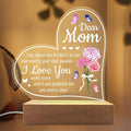 Carnation Heart Shape 3D Crystal Acrylic Light with Wood Stand, LED Night Light for Kids Room Decor, Gift for Mom on Birthday or Holiday, Home Decor Art Display by HPYDIY