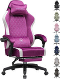 GTPLAYER Gaming Chair, Ergonomic Computer Chair with Footrest and Lumbar Support, High Back Recliner Chair 350lbs, Height Adjustable for Home Office, Purple by GTPLAYER