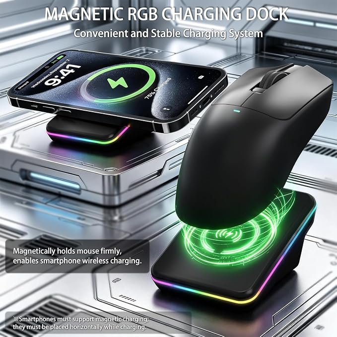 AJAZZ AJ200P Master PAW3955 8K Polling Wireless AI Smart Gaming Mouse - Image 5