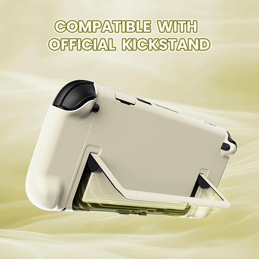PlayVital Protective Case for Nintendo Switch 2 - Cute Dockable Hard Case Shell for Switch 2 with Thumb Grip & Sticker & Button Caps, Anti-Scratch & Shockproof Cover Skin - Antique Yellow - Image 3
