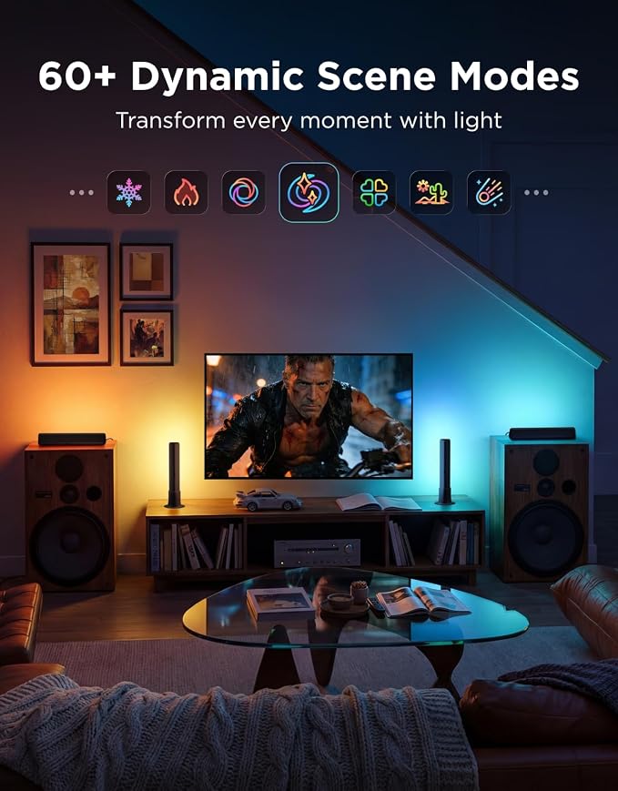 Govee Smart Light Bar, RGBICWW TV Lights for Living Room, Gaming, Black - Image 8