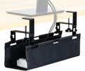 VIVO Clamp-on Under Desk 16 inch Fabric Cable Management Tray, Wire Concealer, Power Strip Storage, Workspace Organization, Easy Fold Down Access, Black, DESK-AC16F-C by Unknown