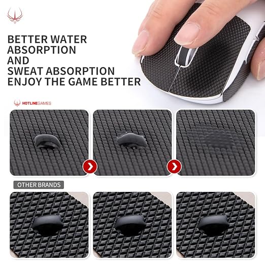 HOTLINEGAMES New 2.0 DIY Version Mouse Anti Slip Grip Tape for Gaming Mouse Skins,Sweat Resistant,Cut to Fit,Easy to Apply,Professional Mice Upgrade Kit - Image 5