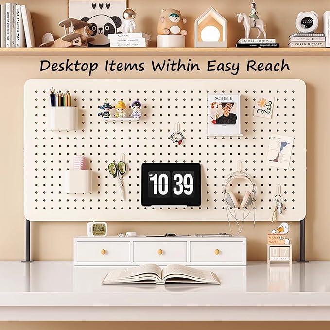 Standing Pegboard, Gaming Desk Organizer, Desk Organizer Wall, Standing Work Desk Organizer, Pegboard Organizer for Office, Game Room, Craft Room, Studio(White,40 * 40cm) - Image 6