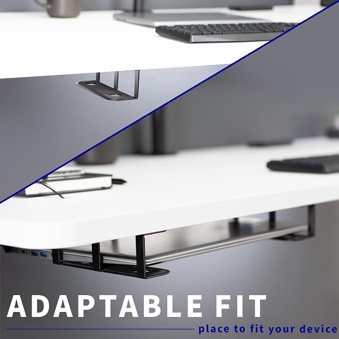 VIVO Universal Under Desk Laptop Storage Mount, Tablet Mounting Brackets, Under Table Hidden Docking Station Holder, Multimedia Device Bracket, 3 Parts, Mount-UDLS1 - Image 8