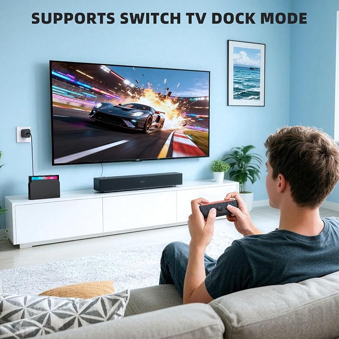Switch 2 Charger with 6.6FT(2M) Charging Cable - 60W AC Power Adapter Support 4K TV Dock Mode, Power Supply 20V/3A for Nintendo Switch/OLED/Lite&Steam Deck, Xbox 360 Console - Original Quality (6.6FT) - Image 4