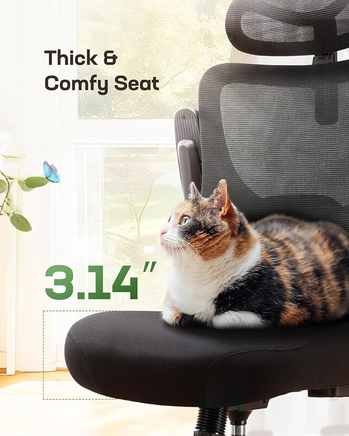 Marsail Ergonomic Office Chair with 3D Armrests, Pack of 2 | Office Desk Chair with High Back Mesh, Adjustable Lumbar Support, Rolling Work Swivel Task Chairs with Wheel, Headrest, home - Image 6