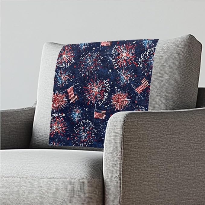 250th Anniversary Fireworks Recliner Headrest Cover 26x16 Inch Set of 2 - Easy to Install Polyester Slipcover Chair, Decoration & Non-Slip Design with Fixing Nails for Office/Home by ZCFYGDX
