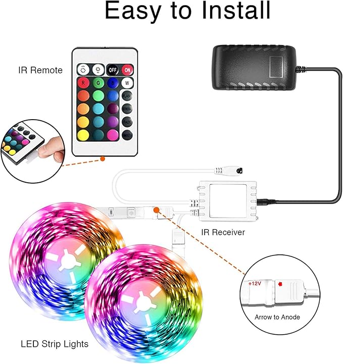 dalattin Bluetooth Led Lights for Bedroom 100ft,Smart Led Strip Lights with App Control Remote Control, RGB LED Light Strips,Music Sync Color Changing Room Decoration Party, (2 Rolls of 50ft) - Image 3