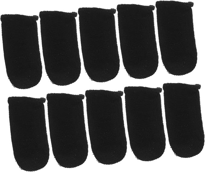 MAGICLULU 10PCS Ultra Thin Breathable Finger Sleeves for Mobile Gaming Sweat-Resistant Gaming Gloves Finger Protectors for Gamers Black Touchscreen by MAGICLULU