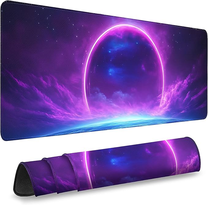 Gaming Desk Mat with Silky Smooth Surface & Exquisite Patterns,31.5x11.8 Inches Large-Sized Mouse Pad, Perfect for Extended Gaming,Work,and Home Office Decor (Starry Sky 1) by Unknown