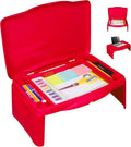 Aerolife Folding Lap Desk - Foldable Table for Work, Study, Gaming, Arts, Crafts, School - Collapsible Laptop Tray with Storage Compartment - Portable Writing Station for Kids, Adults (Red) by Unknown