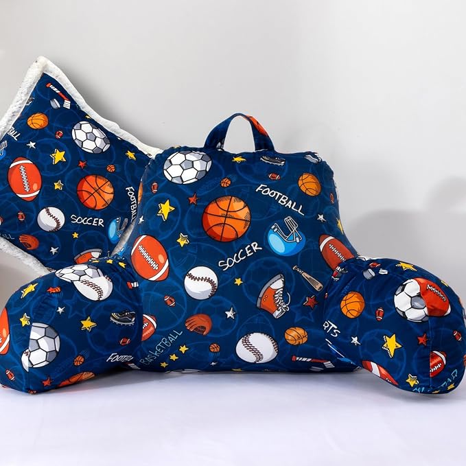 A Nice Night 17" Kids Boys Girls Bed Wedge Pillows with Arms for Sitting by ANICENIGHT