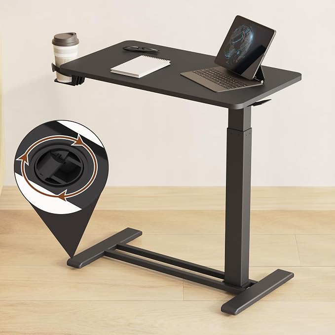 FLEXISPOT 28" Mobile Standing Desk Pneumatic Lift Computer Workstations - Image 7