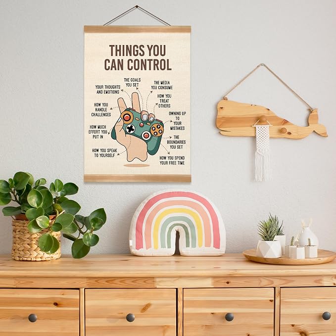 ZTGDA Positive Affirmation Poster,Things You Can Control Poster,Mental Health Gaming Wall Art, Positive Motivational Canvas for Teen Room, Counseling Office, Therapy, or Classroom Decor(Control) - Image 7