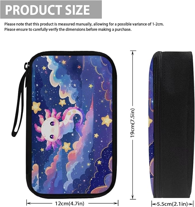 Cartoon Axolotl Print Travel Cable Organizer Bag Waterproof Portable Electronic Accessories Organizer for USB Cable Cord Phone Charger Headset Wire SD Card - Image 5