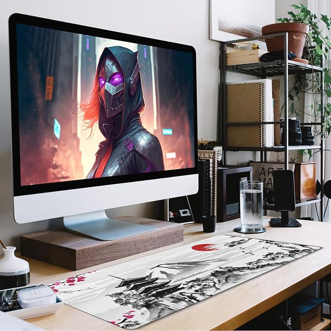 Japanese Landscape Large Mouse Pad Large Extended Mouse Pad | 31.5x15.7inch Big Computer Mousepad Waterproof Non-Slip Rubber Mice Pads Stitched Edges Home Office Gaming Work - Image 7