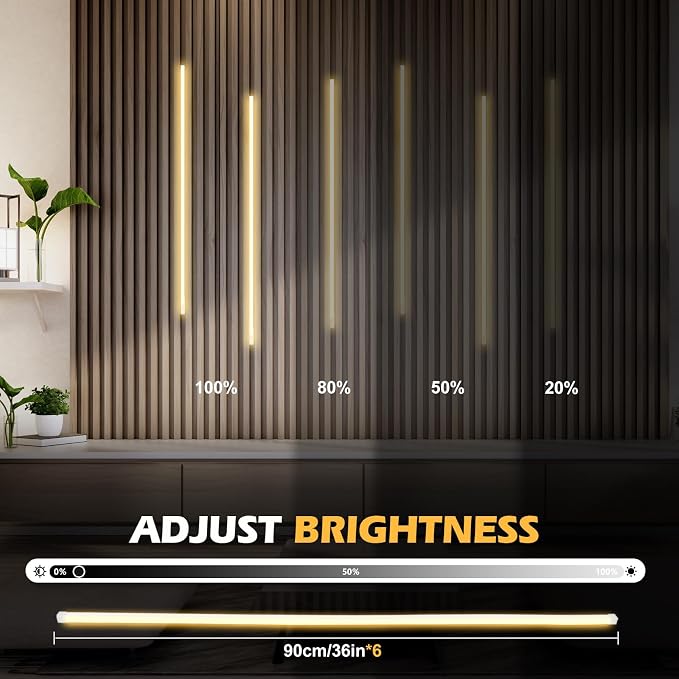 Dimmable LED Recessed Lighting for Acoustic Panel Cuttable Soft 3000K COB Strip Light with Touch Sensor for Wood Accent Groove Slat Wall Panel, Themed Space, Gym, Movie Music Gaming Room Decoration - Image 3