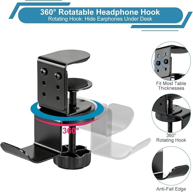 MYITYARD Clamp Mug Hooks Under Desk, Clip On Hook Cup Holder - Image 3