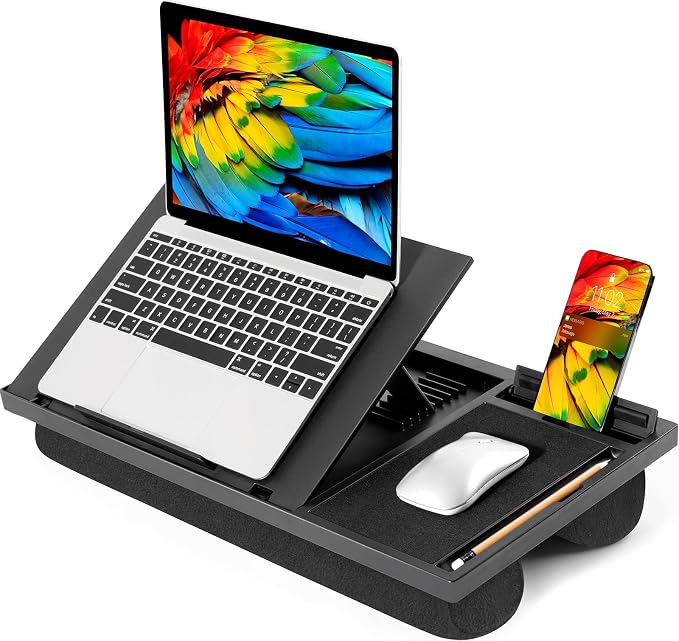 LORYERGO Laptop Lap Desk with 8 Angles – Up to 15.6" Laptop, Black by LORYERGO